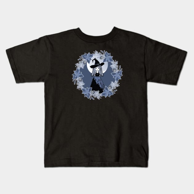 Blue Winter Solstice Yule Cheeky Witch® Kids T-Shirt by Cheeky Witch